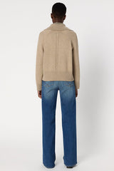 EDENA ZIPPERED COLLAR LUREX SWEATER