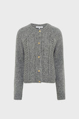 ELIANE GOLD-TONE BUTTONS TWISTED CARDIGAN