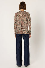 EMME V-NECK PRINTED FINE WOOL SWEATER