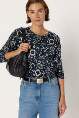 EVELINE FINE WOOL FLORAL SWEATER