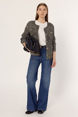 EDELINE LUREX TWEED-STYLE CARDIGAN