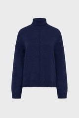 ENID NAVY LOOSE TURTLENECK SWEATER