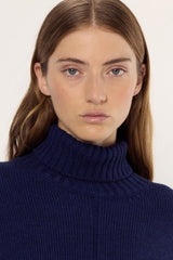 ENID NAVY LOOSE TURTLENECK SWEATER