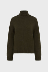 ENID KAKI LOOSE TURTLENECK SWEATER