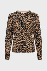 ELODIE FINE WOOL LEOPARD CARDIGAN