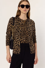 ELODIE FINE WOOL LEOPARD CARDIGAN