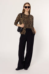 ELODIE FINE WOOL LEOPARD CARDIGAN