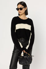 ESTE TWO-TONE TWISTED WOOL SWEATER