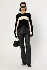 ESTE TWO-TONE TWISTED WOOL SWEATER