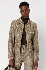 NERINE SHORT NEEDLECORD LEOPARD JACKET
