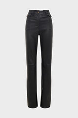 CYNTHIA FLARED LEATHER TROUSERS