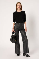 CYNTHIA FLARED LEATHER TROUSERS