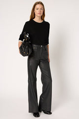 CYNTHIA FLARED LEATHER TROUSERS