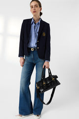 CYNDRA COAT OF ARMS COTTON STRIPED SHIRT