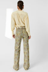 CEZANNE YELLOW TUNISIAN COLLAR FLOWING BLOUSE