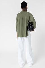 CIRAE GREEN OVERSIZED FLOWING SHIRT