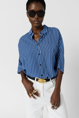 CRISSY FLOWING OVERSIZED STRIPED SHIRT