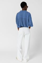 CRISSY FLOWING OVERSIZED STRIPED SHIRT