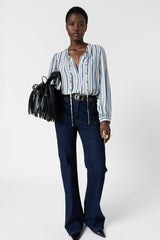 CAMMIE FLOWING CHAIN PRINT BLOUSE