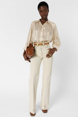 CRINA FLOWING STRIPED JACQUARD SHIRT