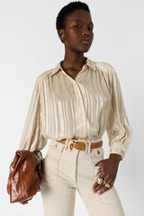 CRINA FLOWING STRIPED JACQUARD SHIRT