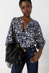 CALINA ABSTRACT FLORAL PRINT BLOUSE