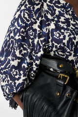 CALINA ABSTRACT FLORAL PRINT BLOUSE