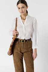 CRISTEL ECRU FINE EMBROIDERY SHIRT