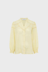 CRISTEL YELLOW FINE EMBROIDERY SHIRT