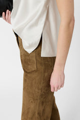 CALLISTA ECRU ECRU SLEEVELESS SILK TOP