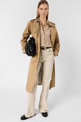 CLARIANE SAND MONOGRAM FLOWING SHIRT