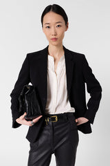 CATRINE ECRU SMOCKED SILK SHIRT