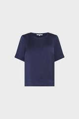 CILEIA NAVY SILK TOP