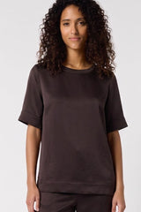 CILEIA CINNAMON SILK TOP