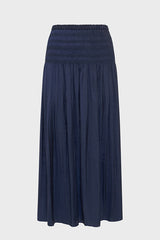 JOLANA NAVY MIDI SATIN SKIRT
