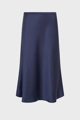 JOLANA NAVY MIDI SATIN SKIRT