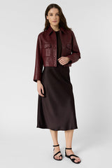 JOLANA CINNAMON MIDI SATIN SKIRT