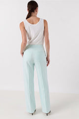 ANYA GREEN STRAIGHT SUIT TROUSERS