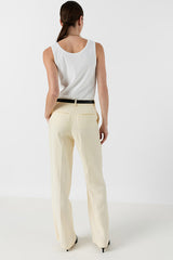 ANYA YELLOW STRAIGHT SUIT TROUSERS
