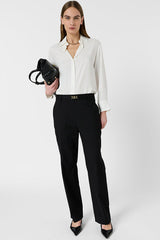 ATHEA BLACK 7/8 COTTON TROUSERS