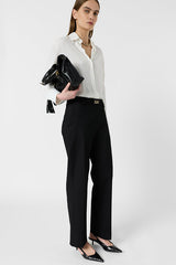 ATHEA BLACK 7/8 COTTON TROUSERS