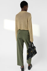 ALIETTE KHAKI GREEN FLUID 7/8 TROUSERS