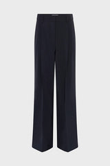 ALISSIA NAVY WIDE FLOWING PLEATED TROUSERS
