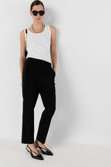 ALYA BLACK TAILORED ELASTICATED BACK TROUSERS