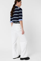 AELINA WHITE STRAIGHT WIDE JEANS