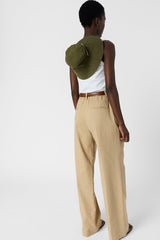 AZRA COTTON PLEATED TROUSERS