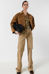 ANNA SAND FLARED FRINGED JEANS