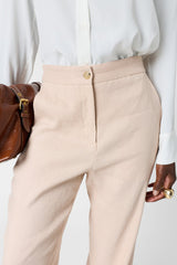 ALAYNA STRAIGHT LINEN BLEND TROUSERS