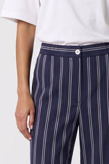 AINAIS STRIPED STRAIGHT TROUSERS