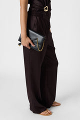 AMELYA CINNAMON FLOWING SILK TROUSERS
